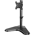 HUANUO Single Monitor Stand, Free Standing Monitor Desk Stand for 13 to 32" Computer, Height Adjustable Monitor Mount Full Motion Swivel VESA 75x75mm/100x100mm Heavy Duty Steel Base up to 17.6 lbs