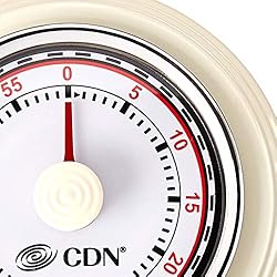 CDN Compact 60 Min Mechanical Timer-White, White