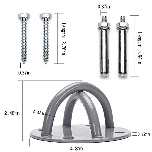 Kemuse Wall &Ceiling Mount Bracket for Suspension Straps, Aerial Yoga