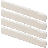 Miwayer 4 Pack 12 String Acoustic Guitar Bone Saddle, Guitar Bridge Saddles, Cut from Whole Bones, 76x3x13mm