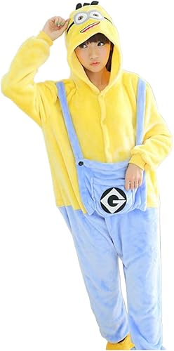 Amazon 夢工房 ミニオン つなぎ オールインワン レディース S M L ハロウィン コスプレ パジャマ S コスプレ 仮装 通販