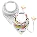 Baby bib set. Bandana set of 2 cotton bibs. Waterproof High absorbent fleece, For teething, drooling, spit outs, With dummy holder and snaps. Multi color and shapes.