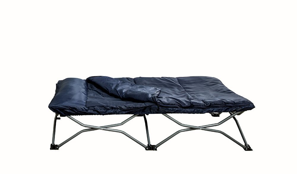 Photo 1 of Regalo My Cot Deluxe Portable Toddler Bed, Includes Sleeping Bag, Navy