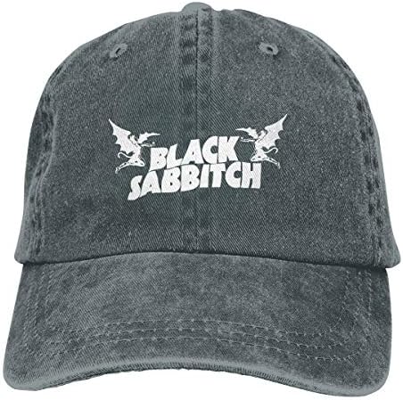 DADAJINN Black Sabbath Adjustable Ball Cotton Washed Denim Cap Black
