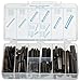 Carbon Steel Slotted Spring Pin Assortment (287 Pieces), Plain Finish, Metric, With Case