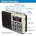 PRUNUS Portable Radio SW/FM/AM(MW)/MP3/USB/SD/TF Rechargeable with Neodymium Speaker. Large Button and Large Display. Stores Stations Automatically. (NO Manual Memory/Delete Stations Function)