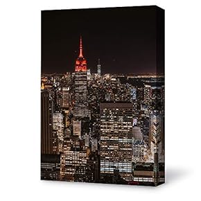 Canvas Wall Art Brooklyn Bridge and New York City Painting Artwork for Home Prints Framed - 12x18 inches