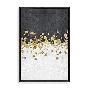 Framed Home Artwork Golden Abstract Art for Living Room Bedroom