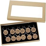 Wine Charms for Stem Glasses, Funny Drink Marker Tags for Party Favors, Decorations (12 Pack)