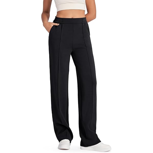 CIDER - Pantalones De Vestir Con Cinturón Para Ujer, Cintura Alta Con