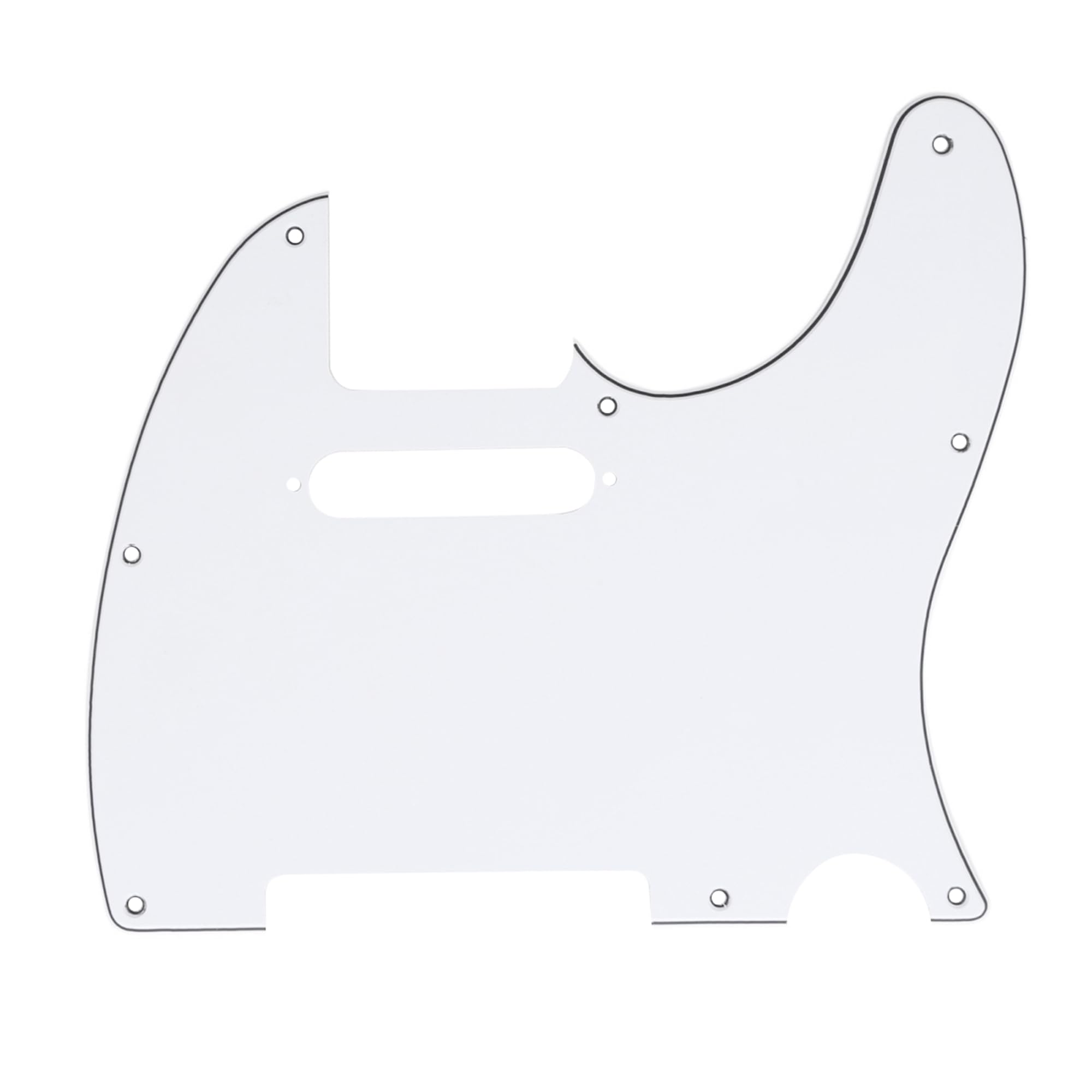 Musiclily 8 Hole Tele Pickguard Scratch Plate for Fender USA/Mexican Standard Telecaster Modern Style Electric Guitar, 3Ply White โ image 1