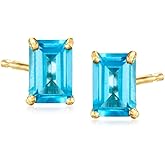Pure Collection by Ross-Simons 1.00 ct. t.w. Swiss Blue Topaz Stud Earrings in 14kt Yellow Gold