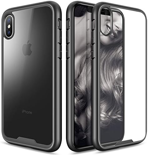 Iphone X Case Black, Ultra Hybrid Protection Case Skin with Shock-Absorption Cushion Technology Bumper Anti-scratch Soft Colorful TPU Frame Hard Transparency PC Back for iphone X / 10 case by GeekZone