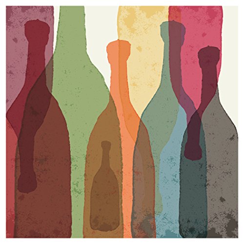 Creative Converting Elise 24 Count 3 Ply Mixer Watercolor Beverage Napkins, Multicolor