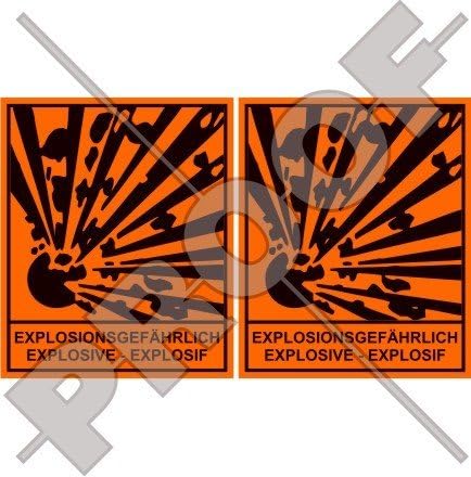 EXPLOSIVE Autocollant Sticker – 100 Mm Warnaufkleber „Explosionsgefährlich“ In Glänzend EXPLOSIVE Autocollant Sticker – 100 Mm Warnaufkleber „Explosionsgefährlich“ In Glänzend