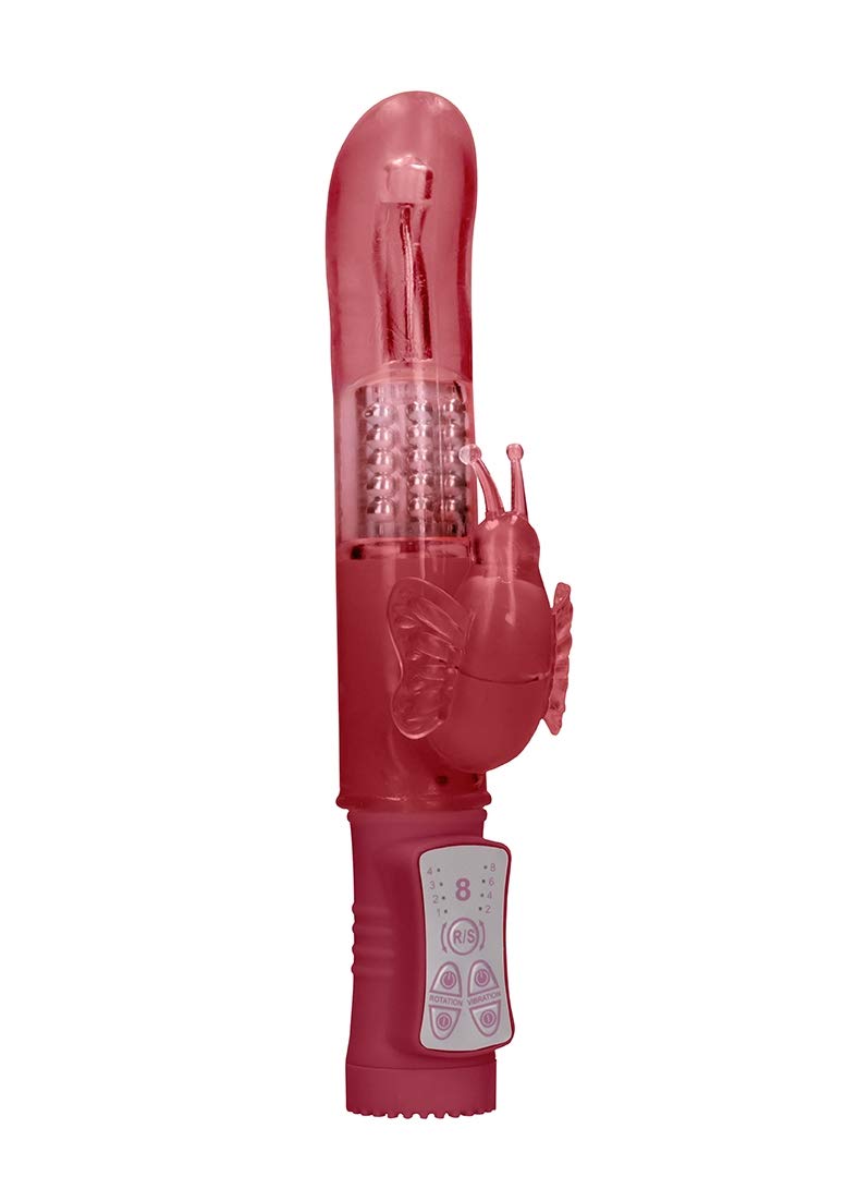 Shots Rotating Butterfly Vibrator, Red