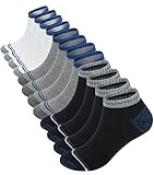 Low Cut Socks for Men Cushion No Show Athletic Running Sock 6 Pairs(White/Grey/Black)