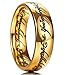 King Will Magic 7mm Titanium Ring Gold Plated Lord of Rings Comfort Fit Wedding Band for Men Women