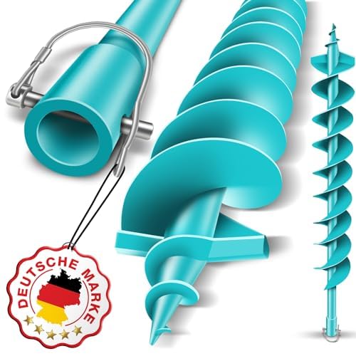 Erdbohrer Ø100mm x 800mm mit 20mm Aufnahme – Ideal Für Aushubarbeiten - Pfahlbohrer Brunnenbohrer - einfache Bedienung Robuste Bohrspitze Ø 100 mm - E