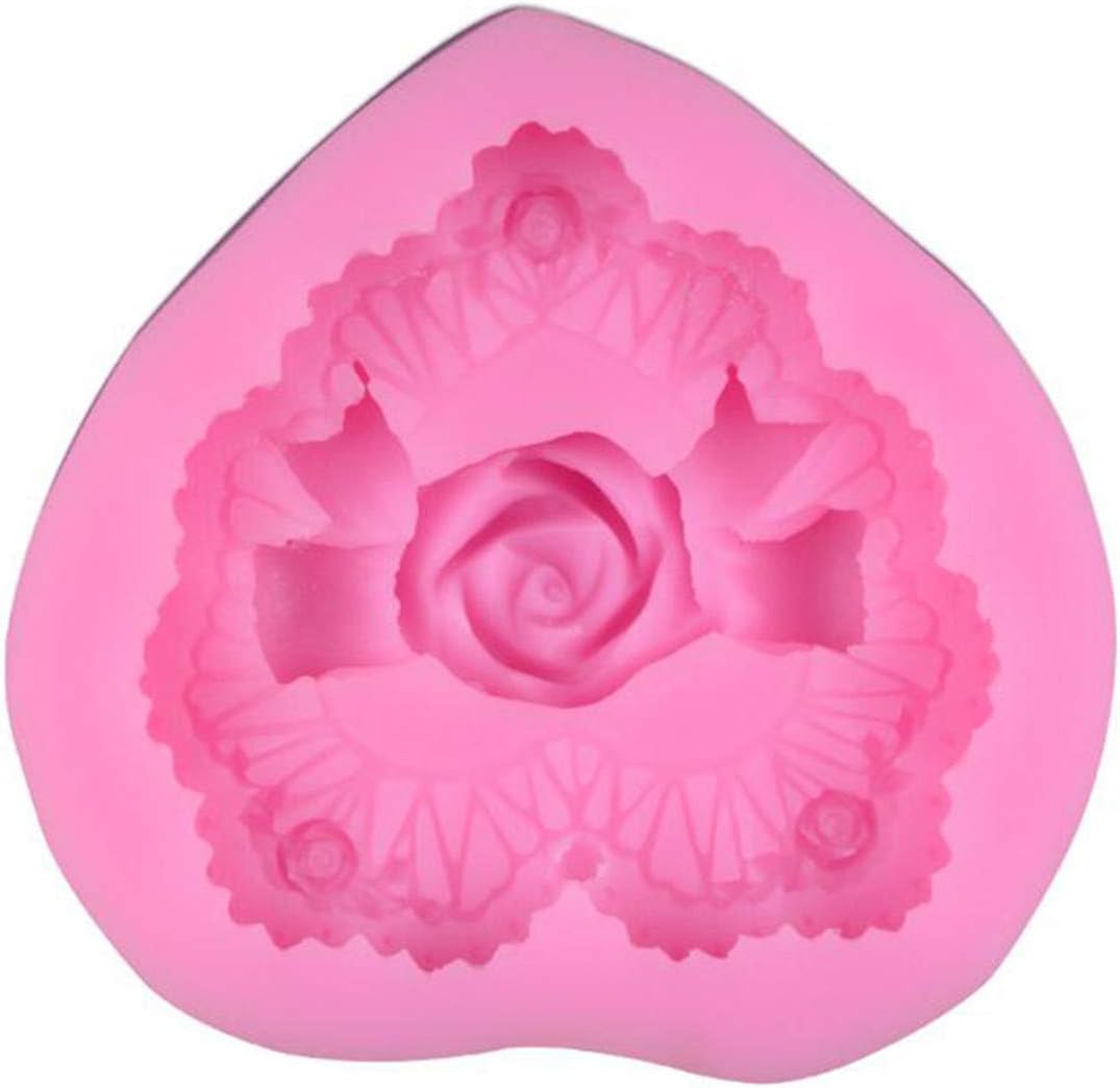 Napravi Rs Idiytip Coeur Rose Fleur Bowknot En Forme De Silicone Savon Moule Diy Chocolat A La Main Fondant De Decoration De Gateau Outils Patisserie Moules Ronds