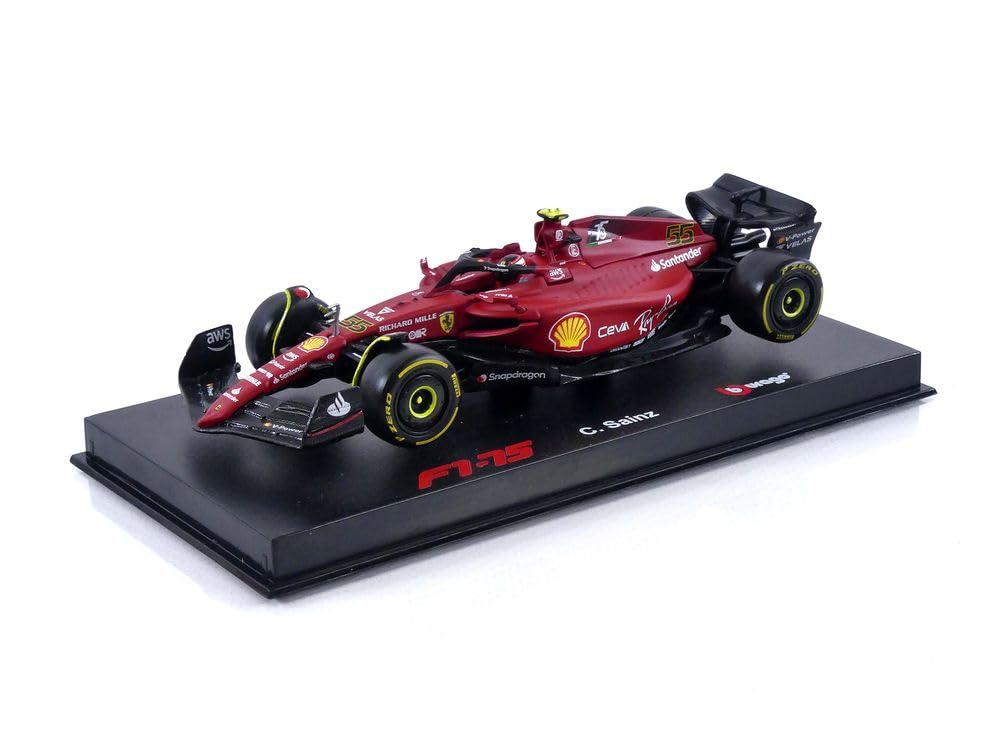 Bburago Formula 1 FERRARI F1-75 (2022) WITH HELMET SAINZ 1;43 Die-Cast Collectible Race Car