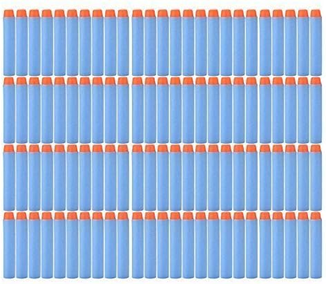 Fivestar 100 Pcs 7.2cm, 2.84 Inch Soft Nerf Compatible Bullets for Nerf N-strike Elite Series Blasters and other Kid Toy Guns Fire Blaster (Sky Blue)