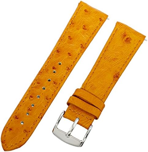 21 MM Light Orange Genuine Ostrich Strap 21OS31M