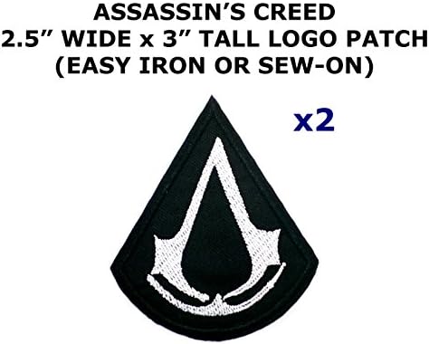 2 PCS Assassin's Creed Video Game Theme DIY Iron / Sew-on Decorative Applique Patches