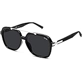 SOJOS Retro Polarized Aviator Sunglasses for Women Men, 70s 80s Trendy Square Aviators Sun Glasses SJ2672