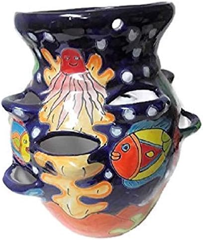 Talavera Strawberry Pot with Fish (Multi)
