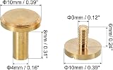PATIKIL 25 Sets Brass Chicago Screws M4x8mm for DIY Leather Projects view 2
