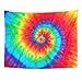 Emvency Tapestry Colorful Rainbow Spiral Tie Dye Pattern Color Dyed Batik Home Decor Wall Hanging for Living Room Bedroom Dorm 60x80 Inches