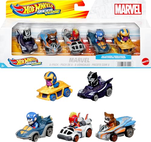 Hot Wheels Marvel RacerVerse 5-Pack of Die-Cast