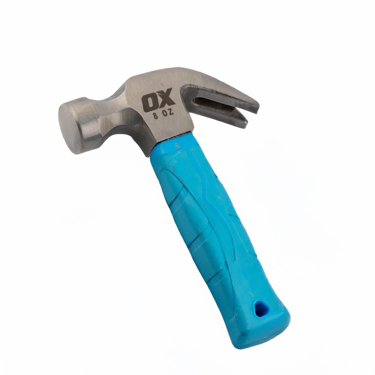 OX Trade 8oz Stubby Claw Hammer for Tight Spaces, Solid Forged Steel Head, Durable Fibreglass Handle & Non Slip Grip, DIY & Home Repairs, OX-T087608