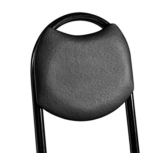 Folding Chairs Dining Chair Round Stool Folding Stool with backrest high Stool Chair Home bar Stool (Color : Black, Size : 303277.5CM) - Thumbnail 4