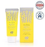 Whamisa Organic Flowers Sun Cream Sunscreen SPF50+, PA++++, 2.1 oz. | Natural Fermentation | BDIH Certified | ORIGINAL EXCELLENT dermatest |