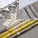 Wimaha No Hook Yellow and Grey Shower Curtain, Cloth Shower Curtain Fabric Machine Washable, 74 x 71 Bathroom Shower Curtain
