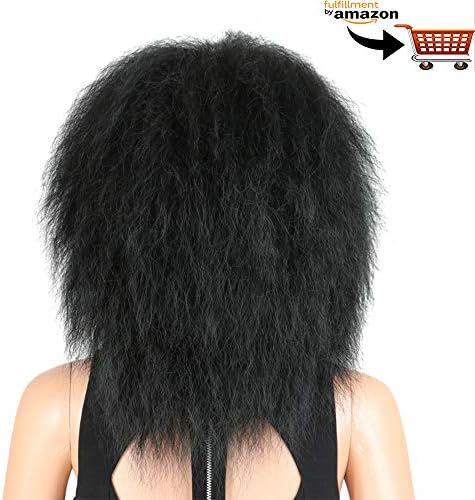 Topuhair Afro Hair Products for Natural Hair Lace Afro Wig For Women 10Inch 120g (10inch, 1B)