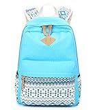 Abshoo Cute Lightweight Canvas Bookbags School Backpacks for Teen Girls (Sky Blue)