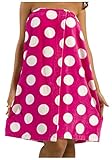byLora Polka Dotted Women Bath Wrap Towel Cotton Cover Up - S/M, Fuchsia