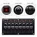 VETOMILE Waterproof 3PIN 8 Gang Marine Boat Rocker Switch Panel with Circuit Breaker Overload Protection and LED Rocker Indicator for 12V-24V Vehicles RV Car Truck Trailer