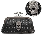 Cougar’s Collection Skull Knuckle Ring Evening Bag Gothic Clutch