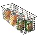 mDesign Slim Metal Wire Food Storage Organizer Basket with Handles - Organization in Kitchen Cabinets, Pantry Shelf, Bathroom, Laundry Room, Closets, Garage, Concerto Collection, 4 Pack, Bronze