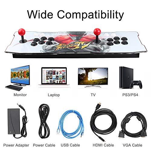 ElementDigital Arcade Game Console 1080P 3D & 2D Games 2350 in 1 Pandora's Box 2 Players Arcade Machine with Arcade Joystick Support Expand 6000+ Games