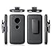 MICROSEVEN Compatible with Motorola Moto G5 Plus Case, Moto G Plus (5th Generation) Black Rubberized Slim Hard Case Cover + Belt Clip Holster for Moto G5 Plus (Black Shell Holster)