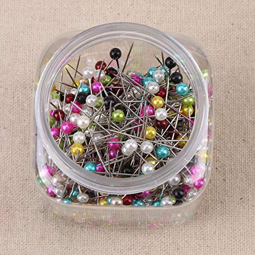 500Pcs Beads Needles Quilting Pins in Pink Fabric Covered Pin Cushion Bottle Sewing Craft
