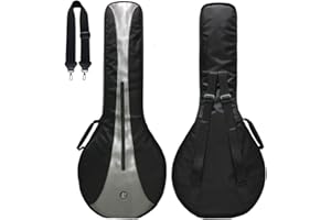 GEBIBB Banjo Case,Banjo Gig Bag,600D Water-resistant Oxford Cloth,Cotton Padded,Backpack Strap,Packed with Banjo Strap (Black)