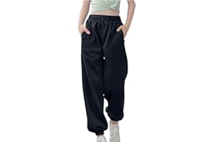 Girls Sweatpants Baggy High Waisted Cinch Bottom Joggers Fall Fashion Preppy Solid Elastic Waist Workout Track Pants