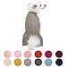 Blueberry Pet Classic Wool Blend Cable Knit Pullover Dog Sweater in Grey Sand, Back Length 16