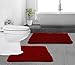 GORILLA GRIP Bathroom Rug Sets, Soft Chenille 2 Piece Area Rugs Set, Toilet Base Mat and 30x20 Carpet, Absorbent Microfiber Washable Mats Dry Quickly, Home Décor and Bath Room Accessories, Red
